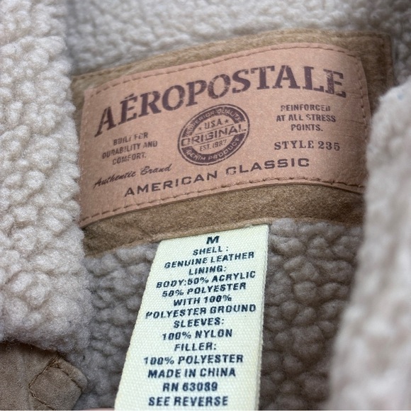 Vintage Aeropostale Men’s Leather Jacket size Medium - Picture 9 of 11